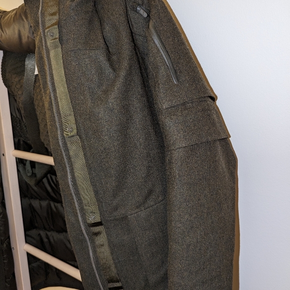 Lululemon Winter Warrior Wool Parka- Heathered Dark Olive - Picture 4 of 9